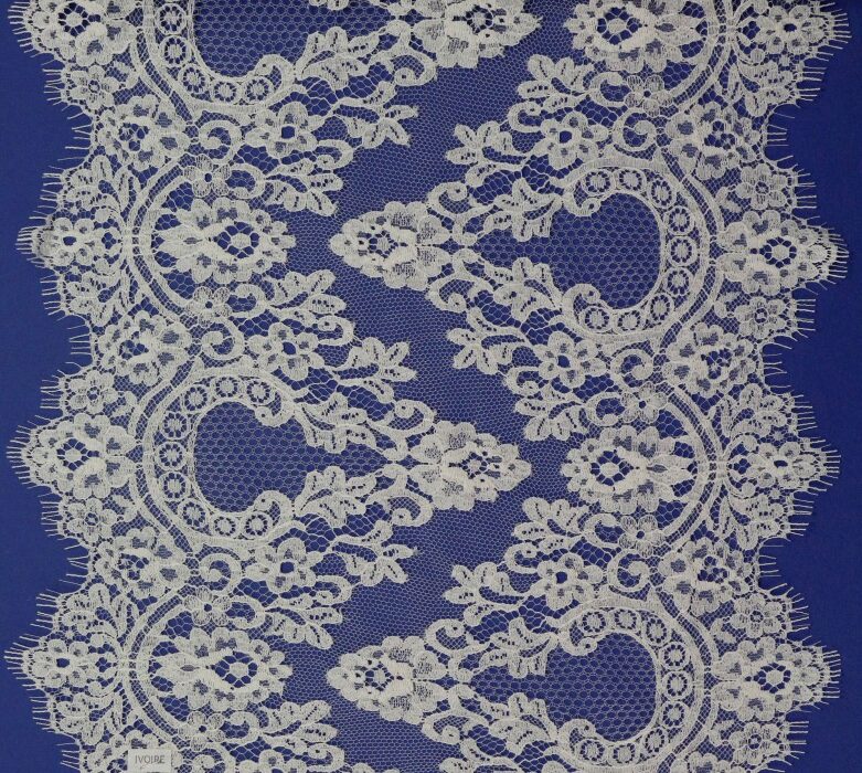 French Leavers Lace Fabric LOUISE Haute Couture 90cm Black or Blue Calais  Lace 